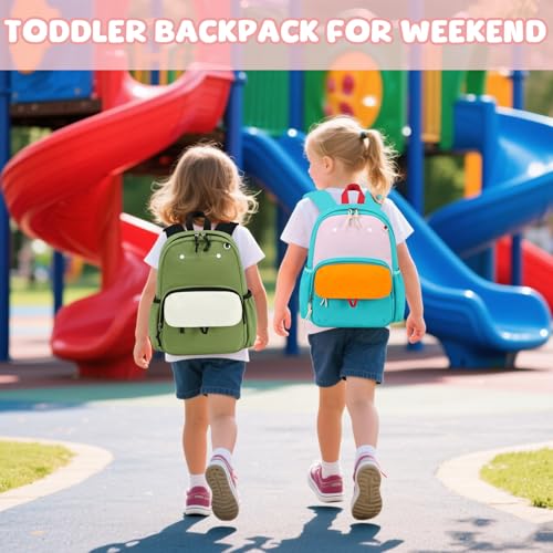 BTOOP Kids Backpack for Boys Girls 3-6, Preschool Kindergarten Backpack with Insulated Lunch Compartment & Chest Strap, Cute Lightweight School Travel Bag Fits A4 Folder - color: Pink-blue, size: Age 3-6 (14.5" H Fit Folder)