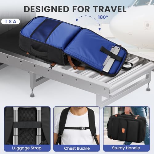 MATEIN Personal Item Backpack 18x14x8 for Frontier, Underseat Travel Backpack with Water Bottle Holder Fit 15.6" Laptops, TSA Approved Luggage Bag with Shoe Compartment for Airlines, 2 Pcs Set - color: Black