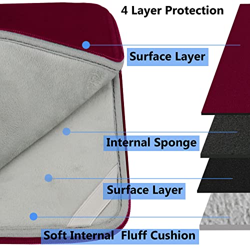 14 inch Laptop Sleeve, Upgrade Shockproof Protective Computer Cover Flip Case Briefcase Carrying Bag Compatible with 14" HP, Lenovo, Asus, Acer, Notebook, Chromebook Computer, Red - color: Red, size: 14 Inch