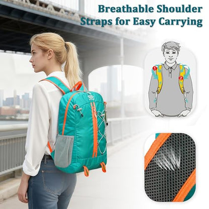 Ultra Lightweight Packable Backpack Water Resistant for Travel Camping Outdoor, 25L, 5 Colors