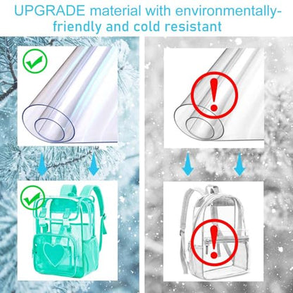 3PSC Clear Backpack, Heavy Duty Transparent Bookbag for Girls Women, Stadium Approved See Through Backpack Set (Green Sequins) - color: Green Sequin