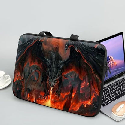 14 15 15.4 15.6 inch Laptop Handle Bag Computer Bag, Pouch Holder Notebook Sleeve Cover Soft Case Compatible for Dell,Lenovo,Toshiba HP, Asus Notebook-Fire-Breathing Dragon - color: Fire-Breathing Dragon