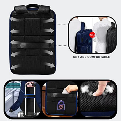 ZINZ Laptop Backpack 15 15.6 16 Inch, Expandable Computer Rucksack with Multi-Pockets Anti-Theft Travel Daypack for Men and Women,Blue - color: B01l01