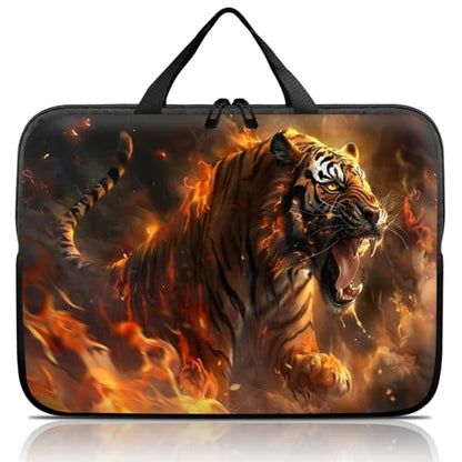 14 15 15.4 15.6 inch Laptop Handle Bag Computer Bag, Pouch Holder Notebook Sleeve Cover Soft Case Compatible for Dell,Lenovo,Toshiba HP, Asus Notebook-Majestic Tiger Roaring - color: Majestic Tiger Roaring