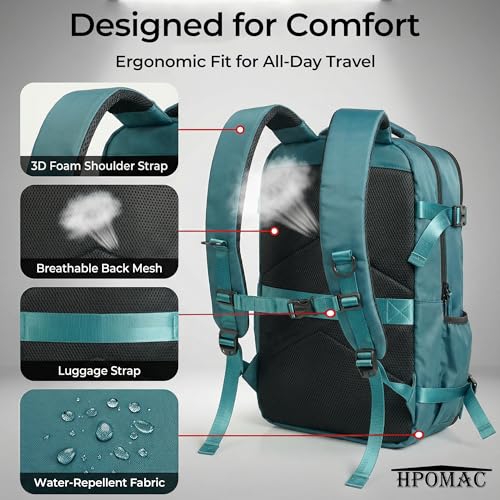 Vacuum Compression Backpack, Carry on Sealed Travel Backpack with Vacuum System and Pump, Fathers Day, Birthday Gifts for Traveler Expands to 40L Packing Capacity, Fits 17” Laptop &2–5 Days of Clothes - color: Teal, size: 40L
