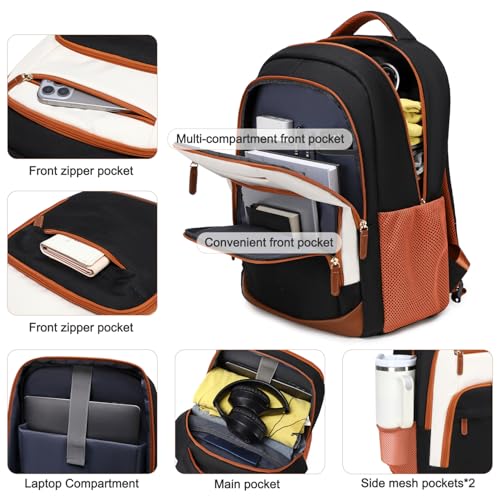 BOVIP Travel Backpack For Men Women,40L Carry On Backpack Flight Approved,TSA Personal Item Travel Bag Fits 17 Inch Laptop,Business Weekender Overnight Daypack Black White - color: Black White