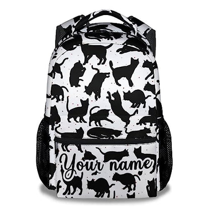 Personalized Cat Backpack for Girls Boys, 16 Inch Cat Theme Bookbag with Adjustable Straps, Durable, Lightweight, School Bag with Large Capacity - color: Color-3-1