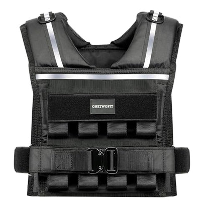 35lb/45lb Weighted Vest Men , Adjustable Rucking Vests for Walking with Reflective Stripe, 1.2" Ultra Thick Shoulder Padding Strength Training Workout Vest for Running GYM Home, Detachable Iron Weights - size: 2-45 LBS