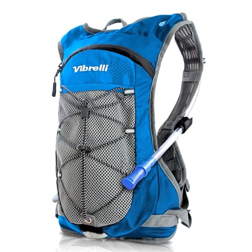 VibrelliVibrelli Hydration Backpack & 2L Hydration Bladder - High Flow Bite Valve - Hydration Pack for Cycling, Running, Hiking - color: Blue