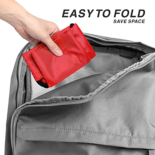 Drawstring Backpack Sports Water Resistant String Bag Sport Gym Sackpack for Women Men Large with Zipper, Red - color: Red