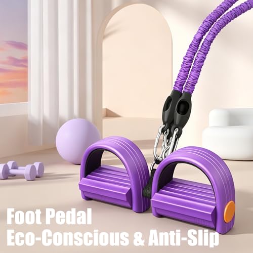 Bands for Foot Pedal Resistance Band with Handle, Adjustable Multifunction Bands for Sit up Exercise/Home Yoga Workout Fitness/Abdomen Waist Arm Leg Strength Slimming Training Bodybuilding