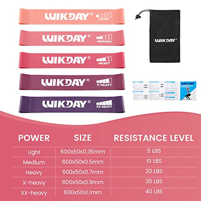 WIKDAY Pull Up Assistance Bands with Door Anchor Set & Loop Elastic Bands Total 11PCS Bands for Exercise, Thick Heavy Resistance Band for Body Stretching, Crossfit Training Home Gym Men & Women