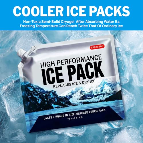 Reusable Ice Packs for Lunch Box Long Lasting Slim Gel Freezer Packs for Cooler Bag Cooler Backpack, Keeps Food Cold Fresh for Work & School (6.5"x7.5"x2P) - size: Small-2pk