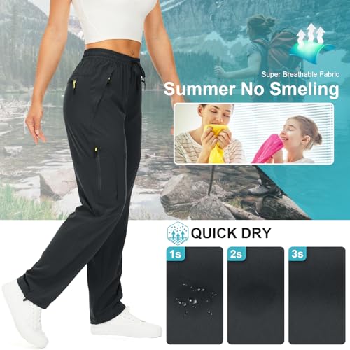 Womens Hiking Pants Quick Dry UPF 50 Lightweight Travel Golf Cargo Safari Pants Zipper Pockets - color: Dark Grey, size: X-Small Petite