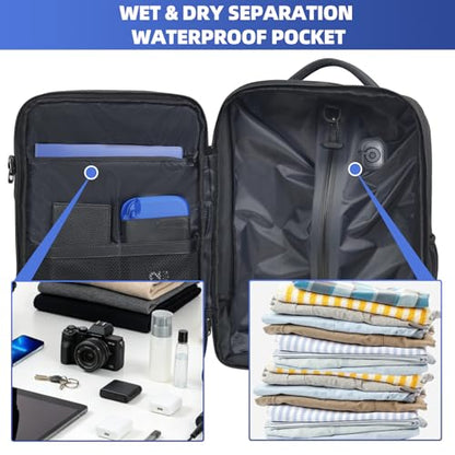 TPAID Vacuum Compression Backpack 60L with Built-in Pump, Combo Lock & USB - size: 17 Inch