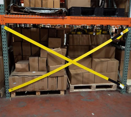 Mytee Products 2" x 98.5" Pallet Rack Safety Straps - 2400 lbs Breaking Strength - Yellow Polyester - Fits 8 ft Pallet Bay - color: 1 - Pack, size: 98 Inch