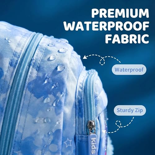 Lovely Kawaii Kids School Backpack For Girls – Splash-Proof Book Bag for Kids & Students, Multi-Pocket Children's School Bag, 17 Inch Blue Backpack - color: Blue