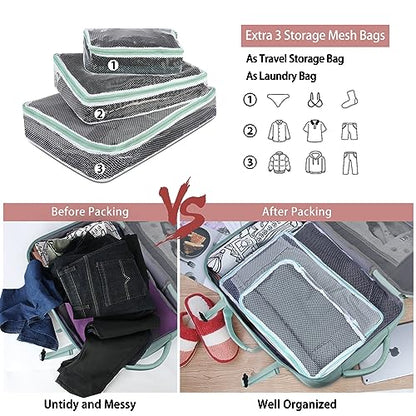 Lubardy Travel Backpack for Men Women 17 Inch Flight Approved Carry on Backpack Waterproof Large 40L Luggage Daypack Business College Weekender Overnight Laptop Backpack with 3 Packing Cubes, Green - color: Green(backpack With 3 Packing Cubes)