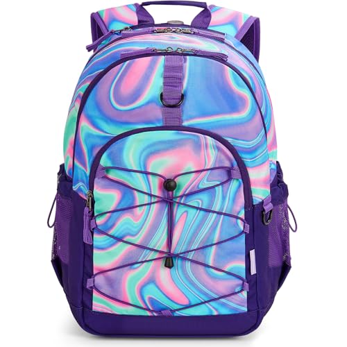 Choco Mocha Purple Backpack for Teen Girls, Travel School Backpack for Girls Middle School Large Bookbag 18 Inch - color: Purple-shine