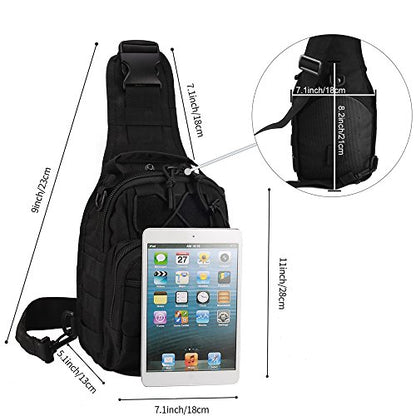 Tactical Shoulder Bag,1000D Outdoor Military Sling Daypack Backpack - color: 1 Pack Green