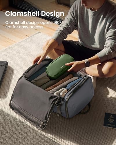 tomtoc 23L-28L Expandable Travel Backpack, Underseat Flight Approved Personal Item for Ryanair Southwest Frontier JetBlue, Lightweight Carry-on Luggage, Water-resistant Business Rucksack Weekender Bag - color: Silver Gray