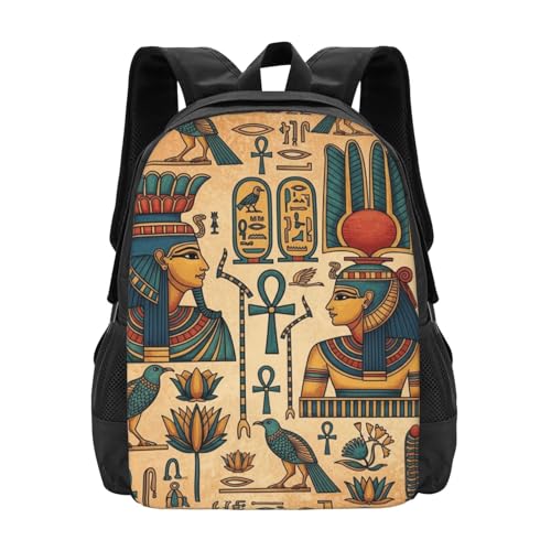 Slim Anti Theft Laptop Backpack Egyptian Murals, Large Volume Travel Daypack Durable Polyester Carry Bag for Office Business Outdoor Trekking - color: Design (1323)