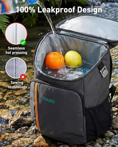 TOURIT Backpack Cooler Insulated 30 Cans, Lightweight Leak Proof Travel Cooler Bag, Soft Waterproof Cooler Backpack for Men Women, Camping Hiking Beach Travel Picnic - color: 01-Black