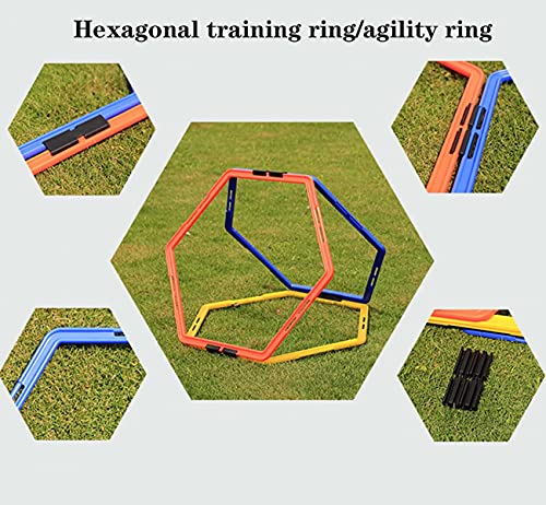 Hexagon Agility Ring Training Circle Ring Speed Agility Ladder Physical Training Ring Football Footwork Trainer Hurdles Agility Ladder Fitness Equipment Multicolor Training Ring 3Pcs - color: yellow