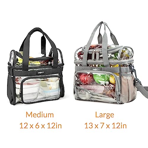 J.CARP Clear Bag Heavy Duty Backpack Durable Transparent See Through Bag - color: Lunch Bag Medium, Black