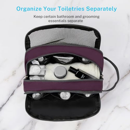 Gonex Travel Toiletry Bag Nylon, Toiletries Kit Shaving Bag Toiletry Organizer Burgundy - color: Burgundy
