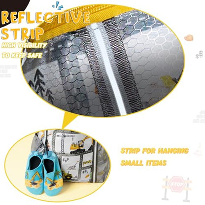 WAWSAM Kids Gym Drawstring Backpack String Bag, Truck Sports Gym Bag for Kids Boys Waterproof Swimming Beach String Cinch Backpack with Two Water Bottle Pocket - color: Truck