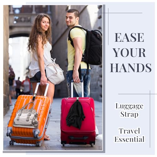 Amylove 3 Pcs Add a Bag Luggage Straps Gripper Heavy Duty Jacket Valises Strap for Travel Belt with Buckle Adjustable Baggage - color: Black