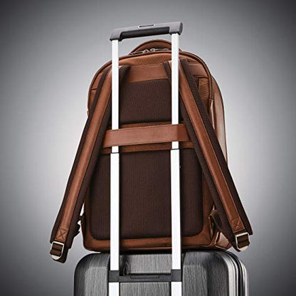 Samsonite Classic Leather Backpack, Cognac , One Size - color: Cognac, size: One Size
