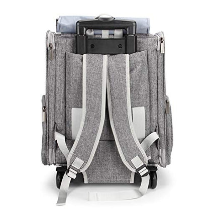 Lollimeow Pet Rolling Carrier, Dog Backpack with Wheels,Cats,Puppies Travel Bag with Wheels,Dog Trolley(Grey)