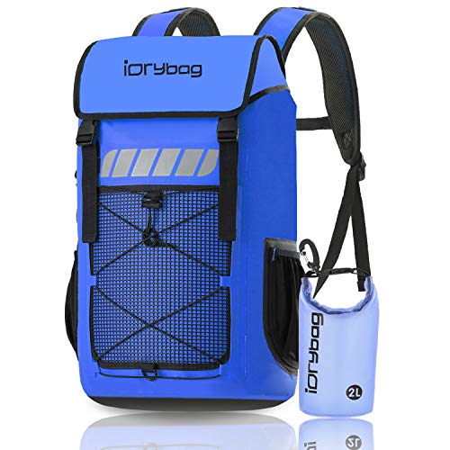 IDRYBAG Waterproof Backpack for Men 25L/45L, Dry Bags Kayak, Dry Backpack Camping Hiking - color: Blue, size: 25L