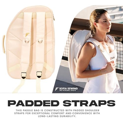 Franklin Sports Parker Pickleball Paddle Bag Backpack + Tote - Vanilla