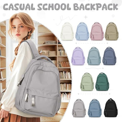 winspansy Small Backpack For School Girls Boys Aesthetic Lightweight Travel Daypack Simple Cute Backpack For Women Men College High School Bookbag Fit 14 Inch Laptop,Rrey Brown - color: A2-grey