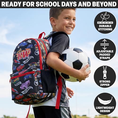 Get Trend Hot Wheels | Disney Toy Story | Cars Kids Backpack, Boys Lightweight 18in Book Bag, Padded Straps Travel School Bag - color: Multi Wheels