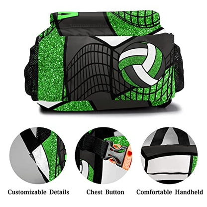 Personalized Sport Volleyball Print Multifuction Backpack with Name Text for Women Men Gift - color: Backpack 17