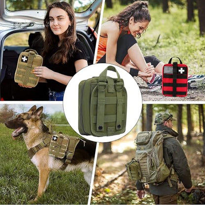 Molle First aid Kit pouch Empty ifak bag EMT Tactical Pouch for Med Rescue - color: OD