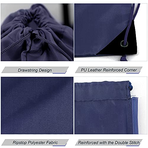 BeeGreen 20 pieces Wholesale Navy Blue Drawstring Backpack Bags Cinch Bags Bulk Heavy Duty String Backpack Machine Washable Sackpack Sport Bags for Women Men - color: Navy Blue