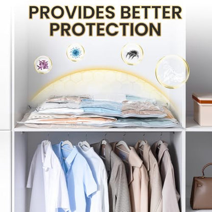 TAILI Vacuum Storage Bags 4 Pack, LONG SIDE ZIP (2 Large+2 Jumbo), Multi-Size Vacuum Seal Bags for Clothing, Storage Bulky Beddings, Blankets and Clothes, Space Saver for Closet Organization - size: 4 Combo