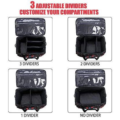 Medical Bag Rolling Roller Bag Trolley Duffel Nurses EMT CNA RN Empty for First Aid Responder Home Health Care Nursing Student Roll Duffle Bag Carry on Wheels Wheeled Work Physicians Doctor - color: Nurse