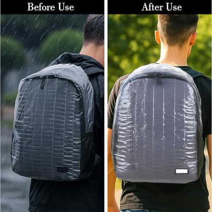 Amaxiu 10 Pcs Backpack Rain Cover, Disposable Waterproof Lightweight Backpack Cover Elastic Covers Protector Disposable Rain Covers for Backpacks Outdoor Camping Travel Hiking Cycling Emergency