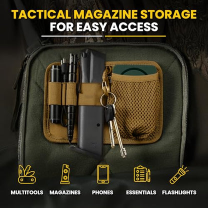 M-Tac Tactical Bag Insert Modular Organizer Utility Admin Pouch Hook Fasteners - Key Holder - color: Coyote Brown