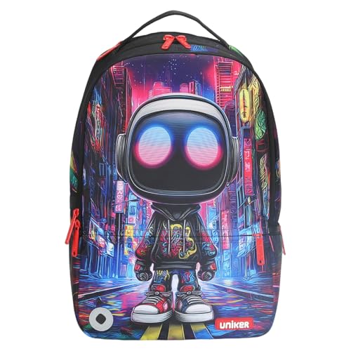 Graffiti Backpack, Designer Laptop Backpack for 15.6 Inch Work,Water Resistant Backpack Computer Bag (CyberBot) - color: Cyberbot