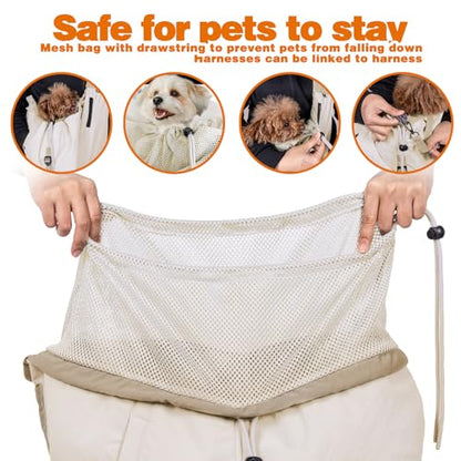 Dog Carrier Sling, Dog Carriers for Small Dogs Up to 20lbs, Beige - color: Beige