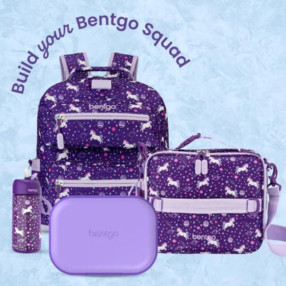 Bentgo Chill Kids Leakproof Lunch Box - 4-Compartment Bento Box with Built-In Ice Pack, 3.3 Cup Capacity, BPA-Free, Microwave & Dishwasher Safe Tray, Ages 3–7 (Purple) - color: Purple