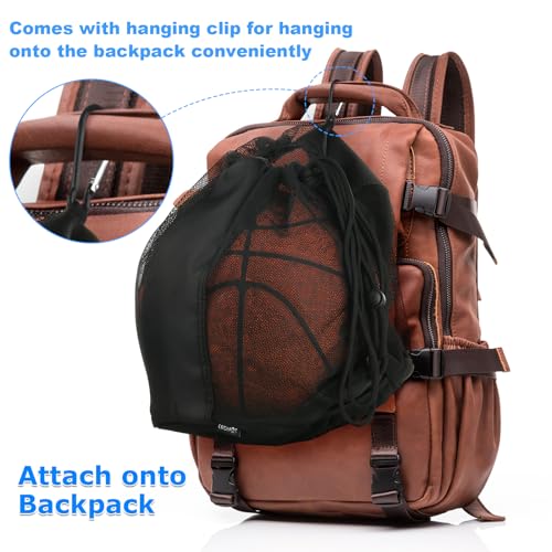 Cosmos Basketball Bag Basketball Backpack - Soccer Football Single Ball Storage Mesh Back Sack Crossbody Sling Sackpack for Volleyball Rugby Equipment, Sport Bag Organizer for Gym Pool Beach Travel