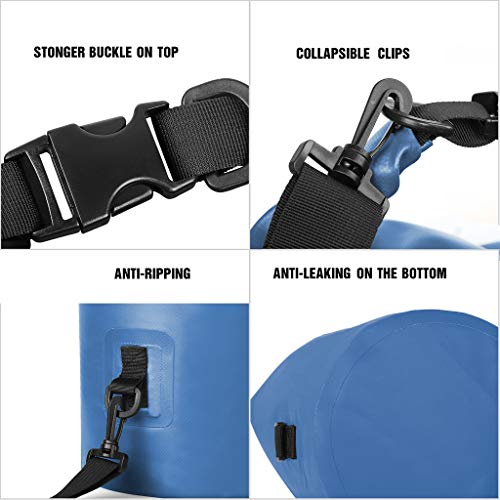 Unigear Dry Bag Waterproof, 2L/5L/10L/20L/30L/40L Floating and Lightweight Bags for Kayaking, Boating, Fishing, Swimming and Camping with Waterproof Phone Case - color: Sky Blue, size: 2L